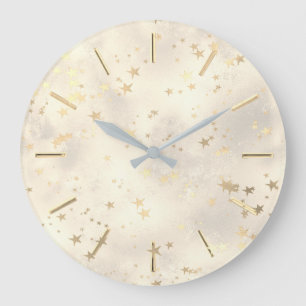 faux gold metallic effect little stars large clock