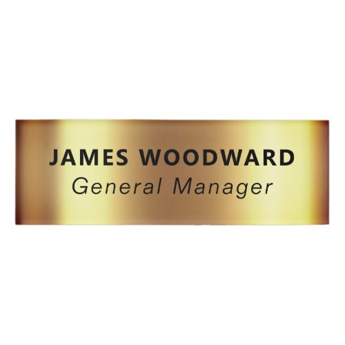 Faux Gold Metallic Employee Staff Magnetic Name Tag