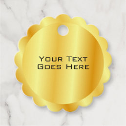Faux Gold Metallic Look Add Text Custom Template Favor Tags