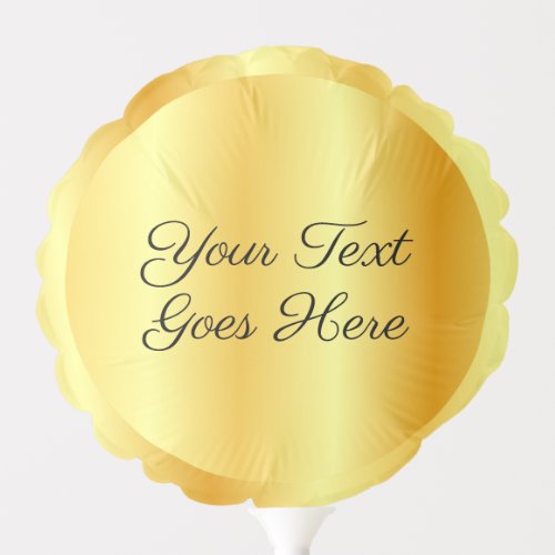 Faux Gold Metallic Look Add Your Text Template Balloon