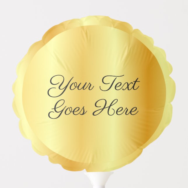 Faux Gold Metallic Look Add Your Text Template Balloon (Front)