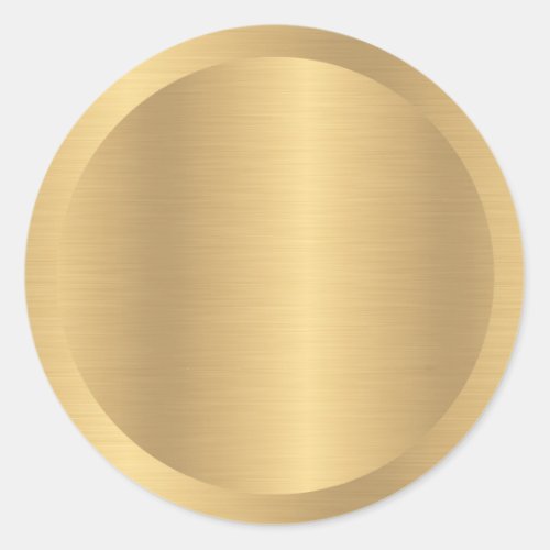 Faux Gold Metallic Look Blank Elegant Template Classic Round Sticker