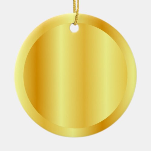 Faux Gold Metallic Look Blank Template Circle Ceramic Ornament