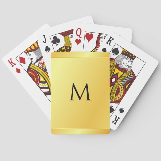 Faux Gold Metallic Look Blank Template Custom Poker Cards (Back)