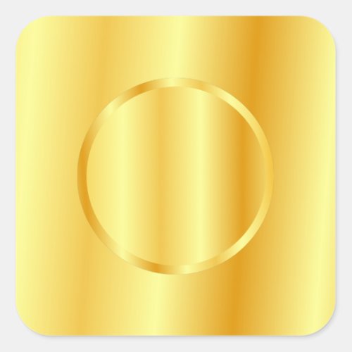 Faux Gold Metallic Look Blank Template Elegant Square Sticker