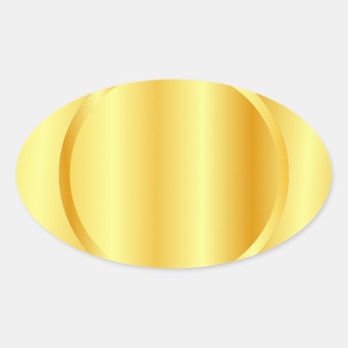 Faux Gold Metallic Look Blank Trendy Template Oval Sticker