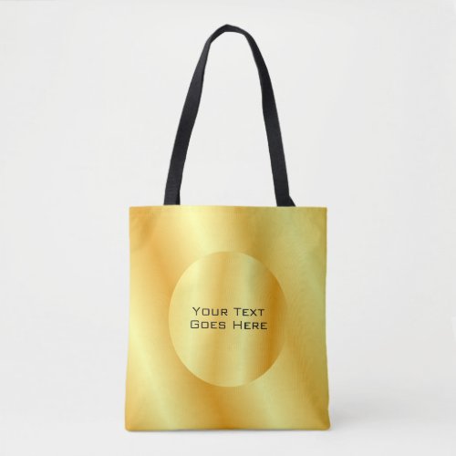 Faux Gold Metallic Look Custom Template Elegant Tote Bag