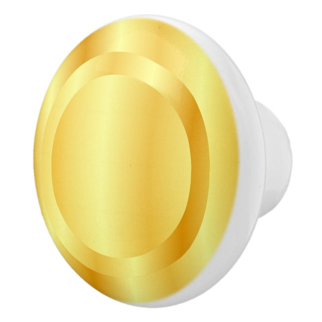 Faux Gold Metallic Look Elegant Blank Template Ceramic Knob (Right)