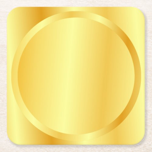 Faux Gold Metallic Look Elegant Blank Template Square Paper Coaster