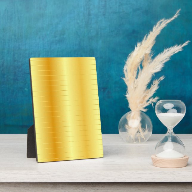 Faux Gold Metallic Look Elegant Custom Template Plaque (Side)