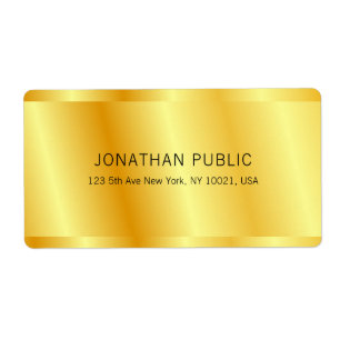 Faux Gold Metallic Look Elegant Glamorous Custom Label
