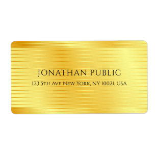 Faux Gold Metallic Look Elegant Modern Trendy Label