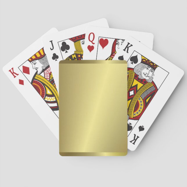 Faux Gold Metallic Look Elegant Modern Trendy Poker Cards (Back)