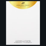 Faux Gold Metallic Look Elegant Monogram Template Letterhead<br><div class="desc">Faux Gold Metallic Look Elegant Monogram Template Modern Letterhead.</div>