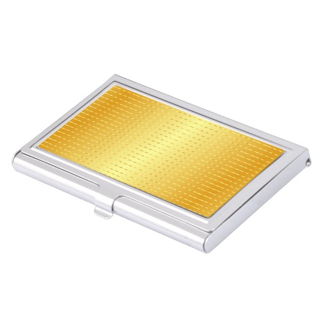 Faux Gold Metallic Look Elegant Template Modern Business Card Case (Front)