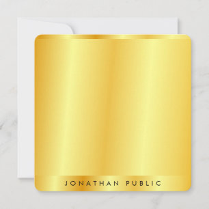 Faux Gold Metallic Look Handwriting Monogram Note Card