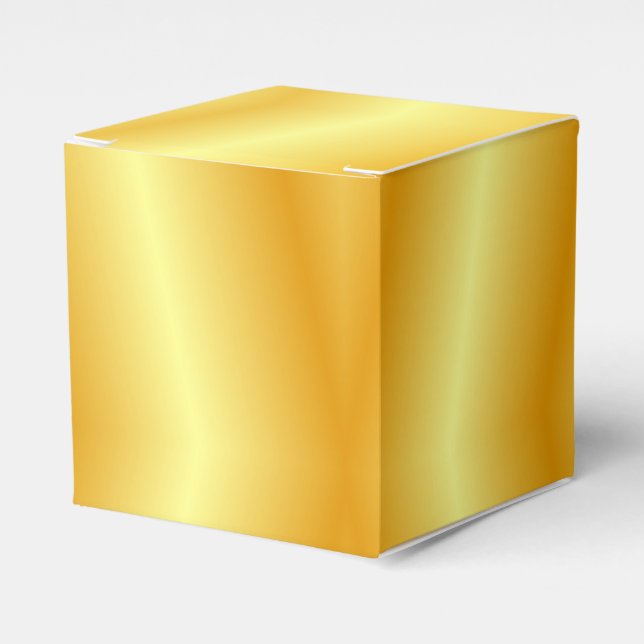 Faux Gold Metallic Look Modern Elegant Template Favor Boxes (Front Side)