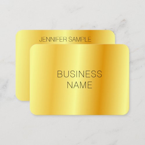 Faux Gold Metallic Look Modern Glamour Corporate Business Card