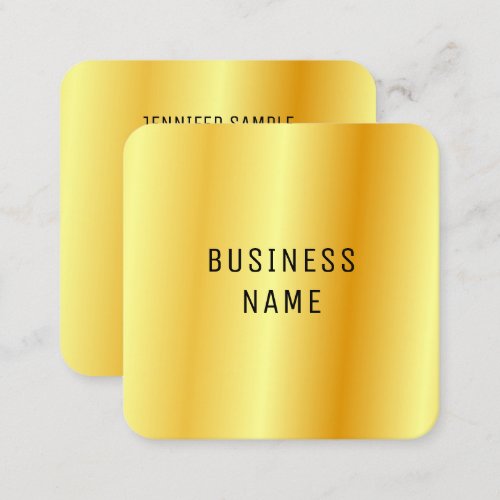 Faux Gold Metallic Look Modern Glamour Corporate Square Business Card