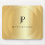 Faux Gold Metallic Look Monogram Elegant Template Mouse Pad