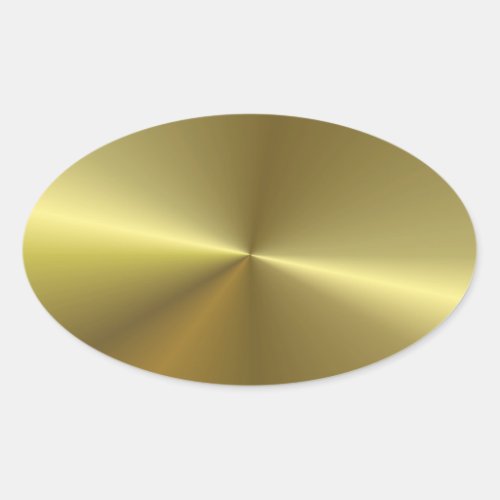 Faux Gold Metallic Look Stylish Blank Template Oval Sticker