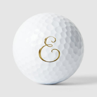 Faux Gold Metallic Monogram E Golf Balls