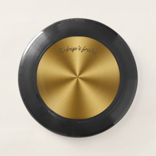 Faux Gold Metallic Texture Name Stylish Metal Cool Wham-O Frisbee