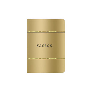 Faux gold metallic texture passport holder