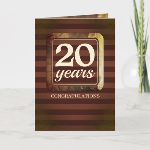 Faux gold milestone employee anniversary card