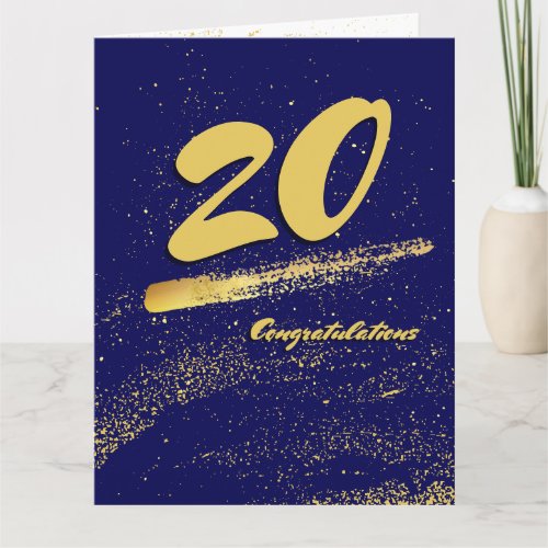 Faux gold milestone employee anniversary card