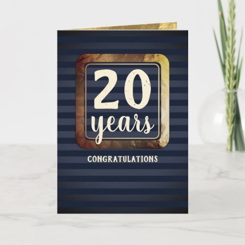 Faux gold milestone employee anniversary card