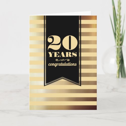 Faux gold milestone employee anniversary card