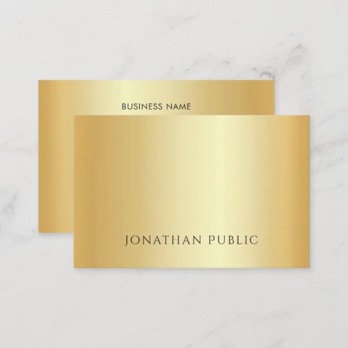 Faux Gold Minimalist Template Luxury Custom Business Card