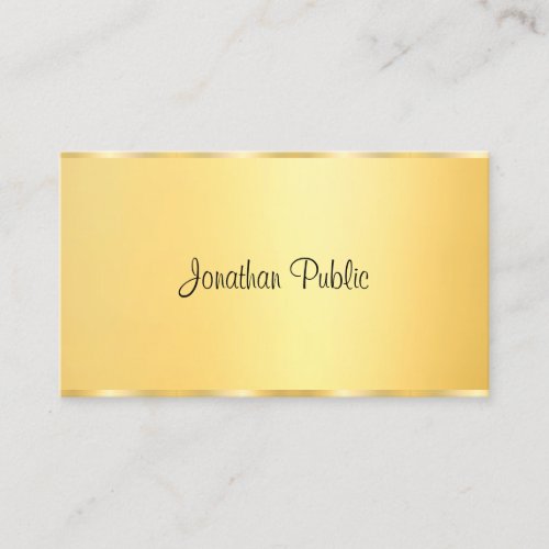 Faux Gold Modern Calligraphed Design Template Business Card