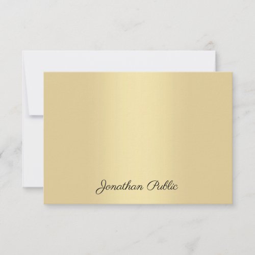 Faux Gold Modern Calligraphy Script Name Template