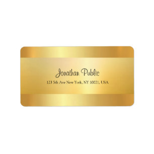 Faux Gold Modern Cool Script Template Top Address Label