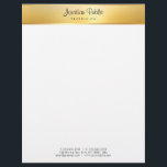 Faux Gold Modern Elegant Calligraphed Name Trendy Letterhead<br><div class="desc">Faux Gold Modern Elegant Calligraphed Name Template Letterhead.</div>