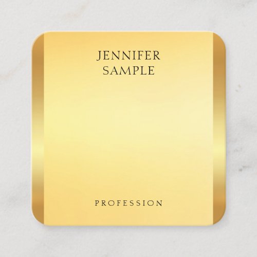 Faux Gold Modern Elegant Glamorous Template Square Business Card