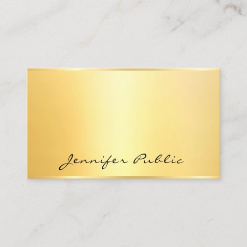 Faux Gold Modern Elegant Minimalist Template Business Card