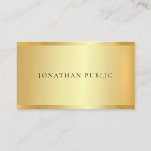 Faux Gold Modern Elegant Minimalist Template Chic Business Card