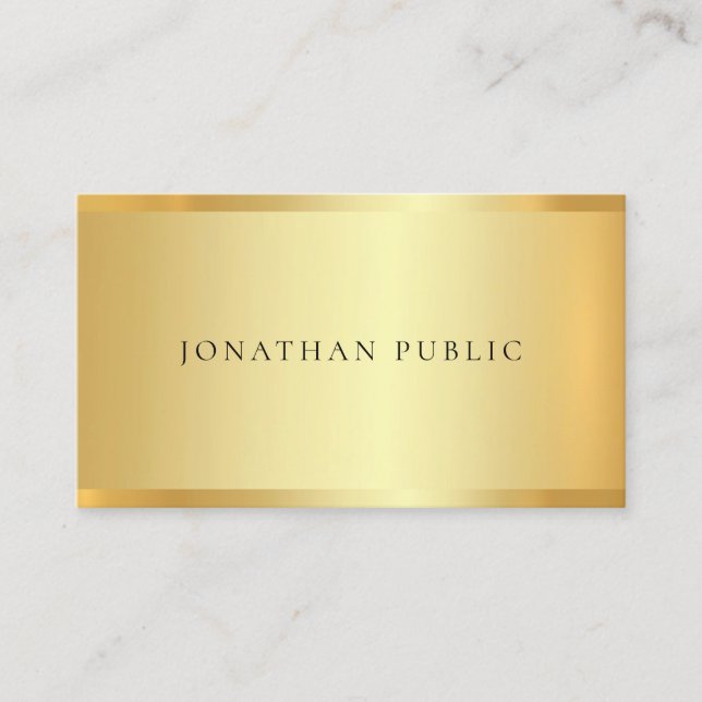 Faux Gold Modern Elegant Minimalist Template Chic Business Card (Front)