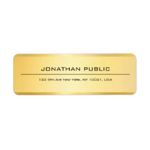 Faux Gold Modern Elegant Professional Simple Label