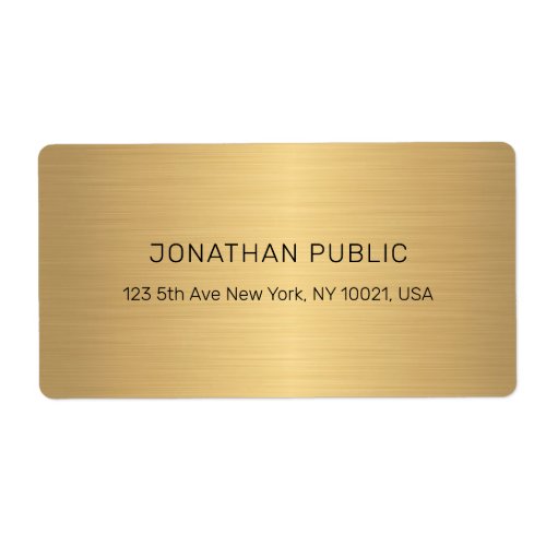 Faux Gold Modern Elegant Professional Template Label