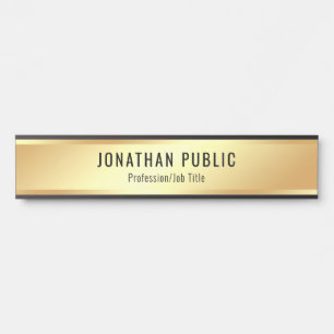 Faux Gold Modern Elegant Template Customizable Door Sign