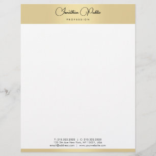 Faux Gold Modern Elegant Template Typography Letterhead