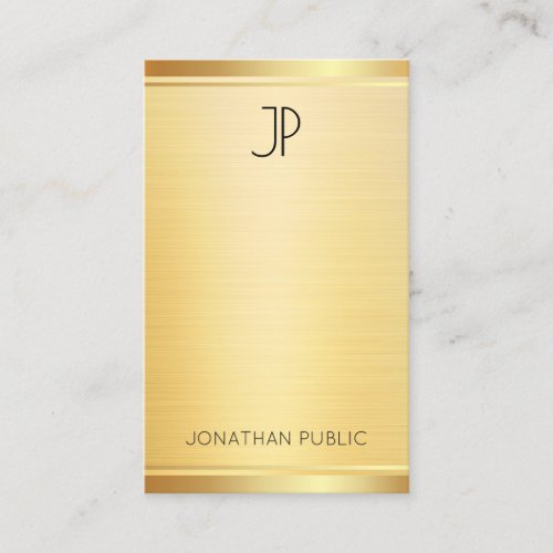 Faux Gold Modern Elegant Template Vertical Business Card
