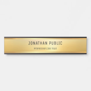 Faux Gold Modern Glamorous Template Trendy Door Sign