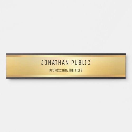 Faux Gold Modern Glamorous Template Trendy Door Sign