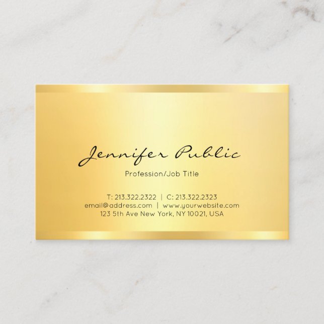 Faux Gold Modern Minimalist Elegant Professional Business Card (Front)