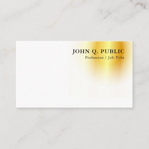 Faux Gold Modern Minimalist Elegant Template Business Card